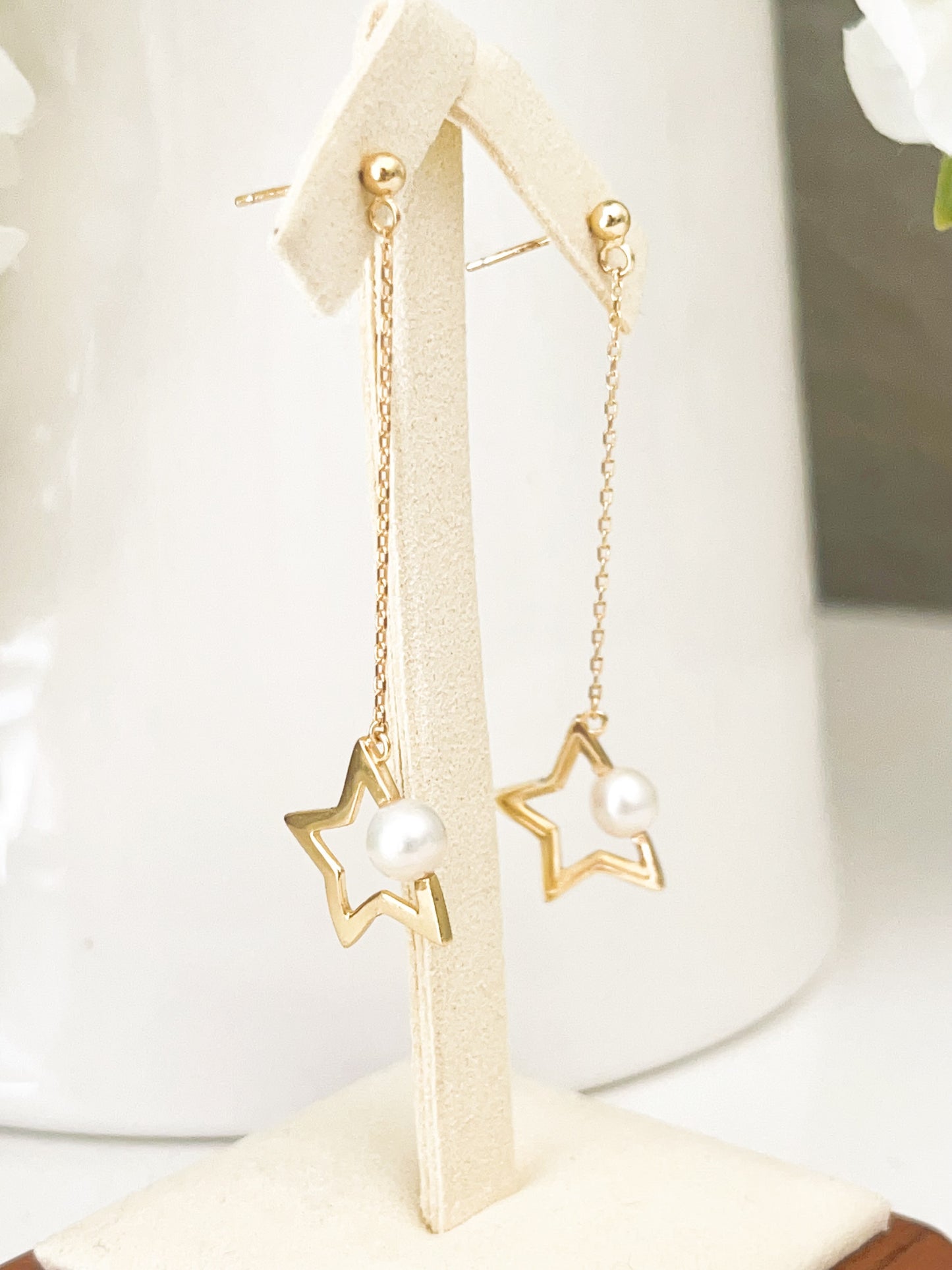 Freshwater Pearl Star Drops Earrings