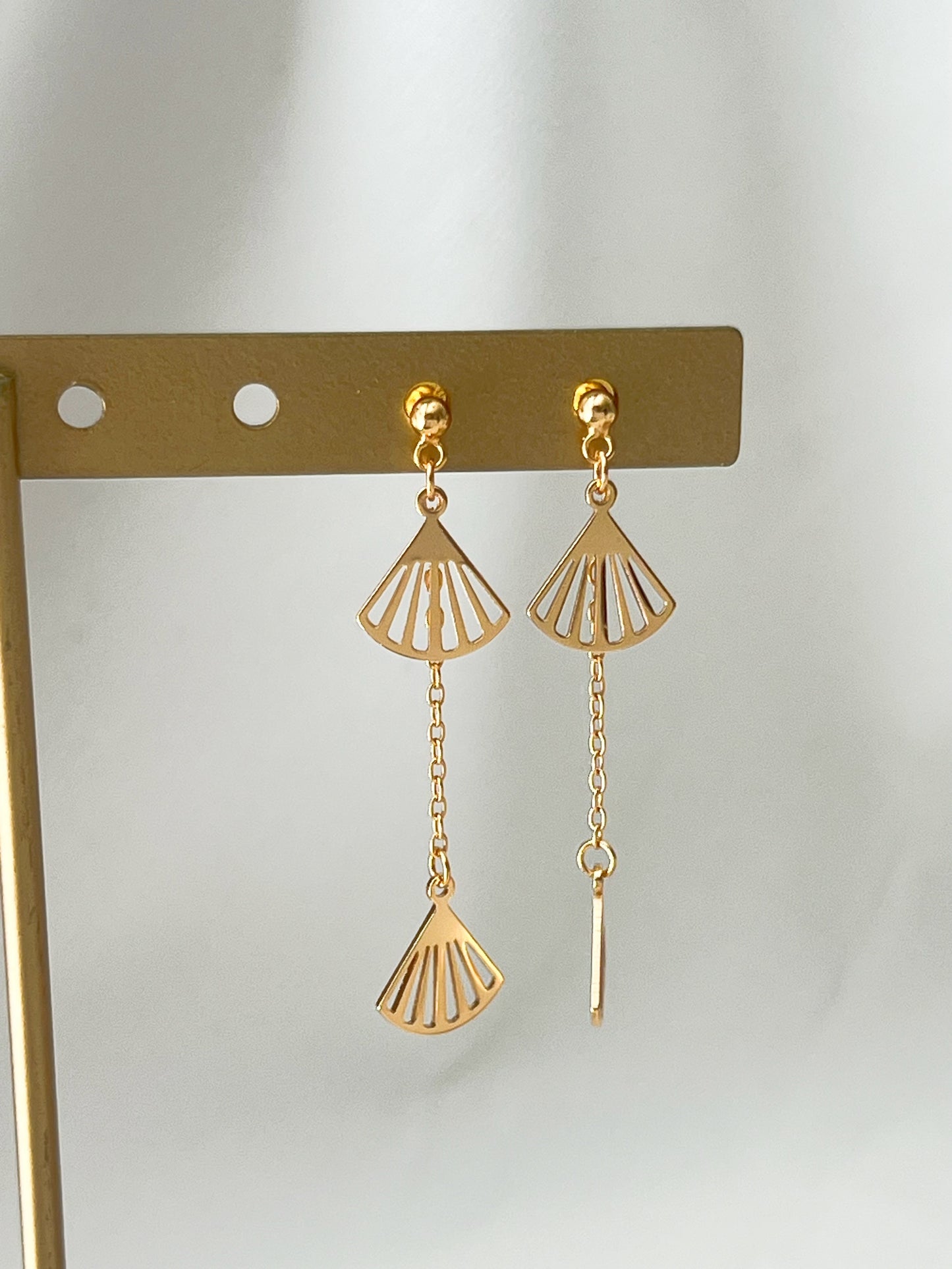 Fan Shaped Drops Earrings