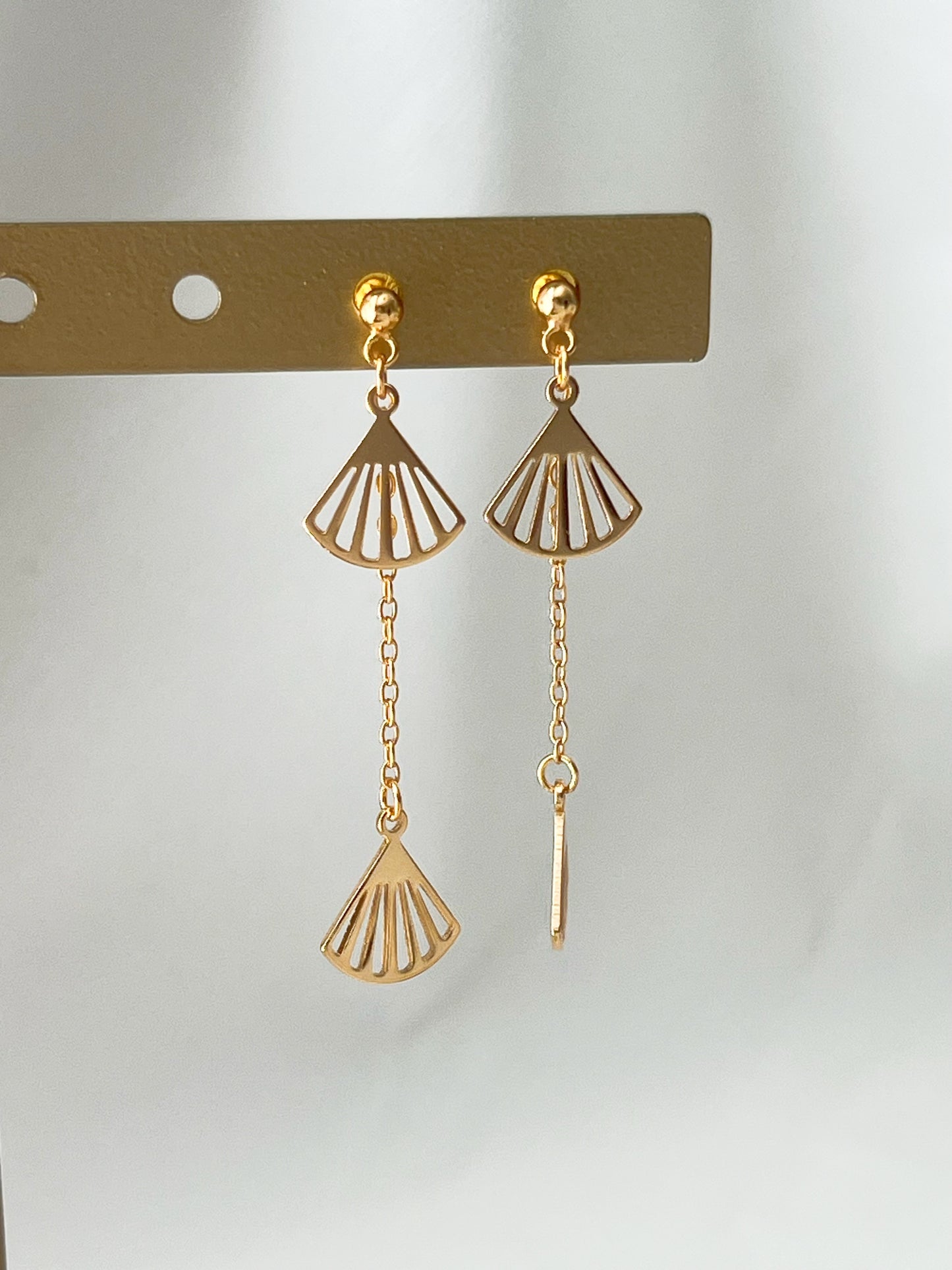 Fan Shaped Drops Earrings