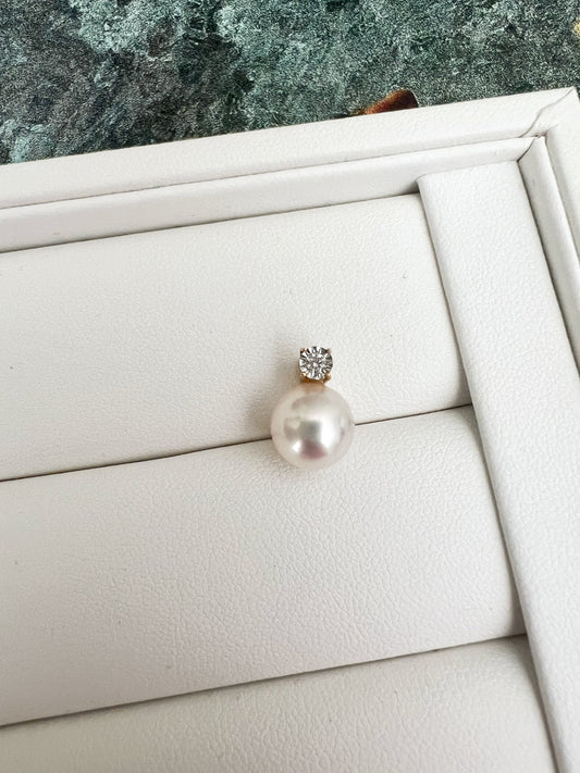 8.5-9mm Akoya Pearl Diamond Pendant