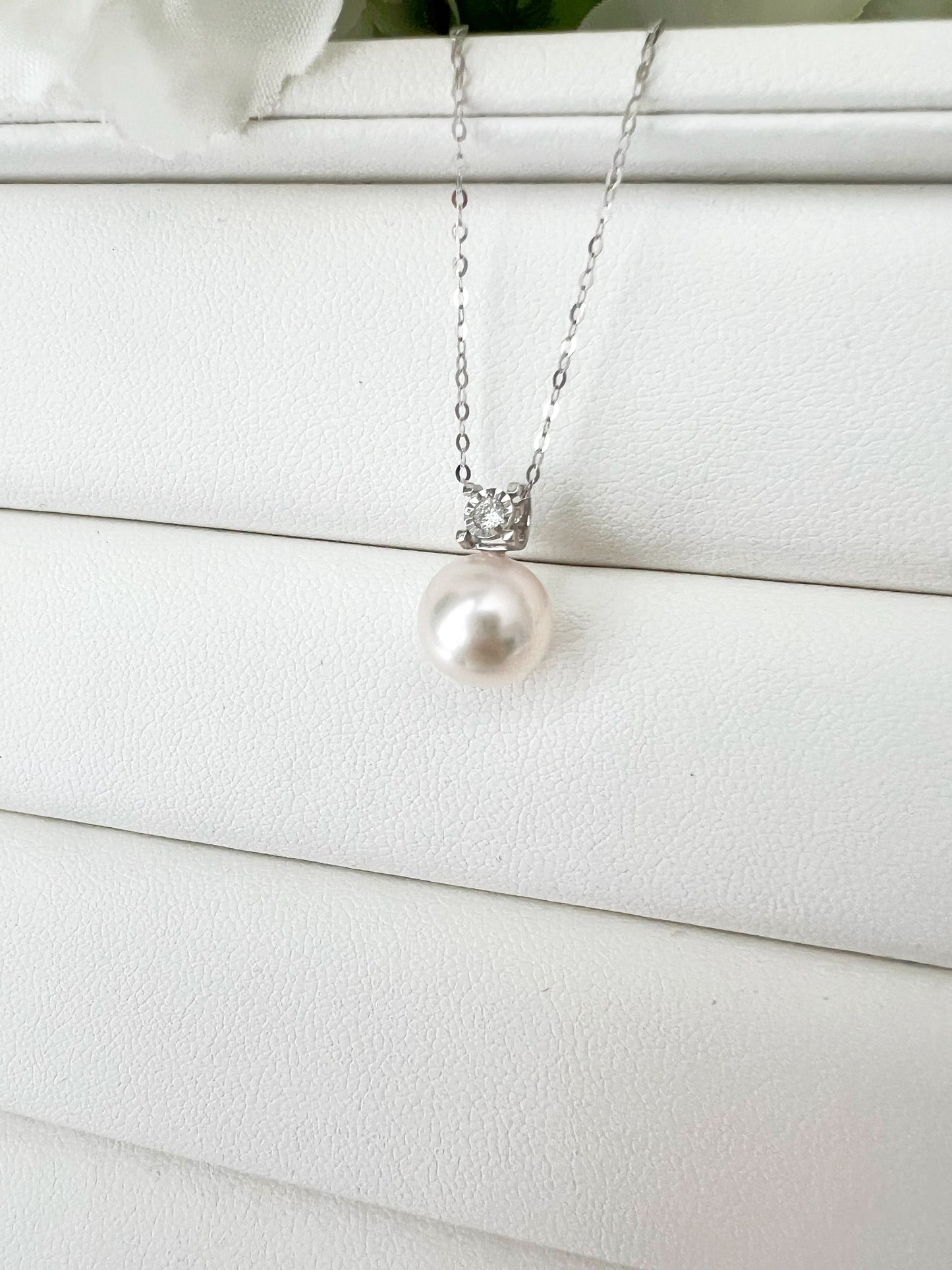 8.5-9mm Akoya Pearl Diamond Pendant