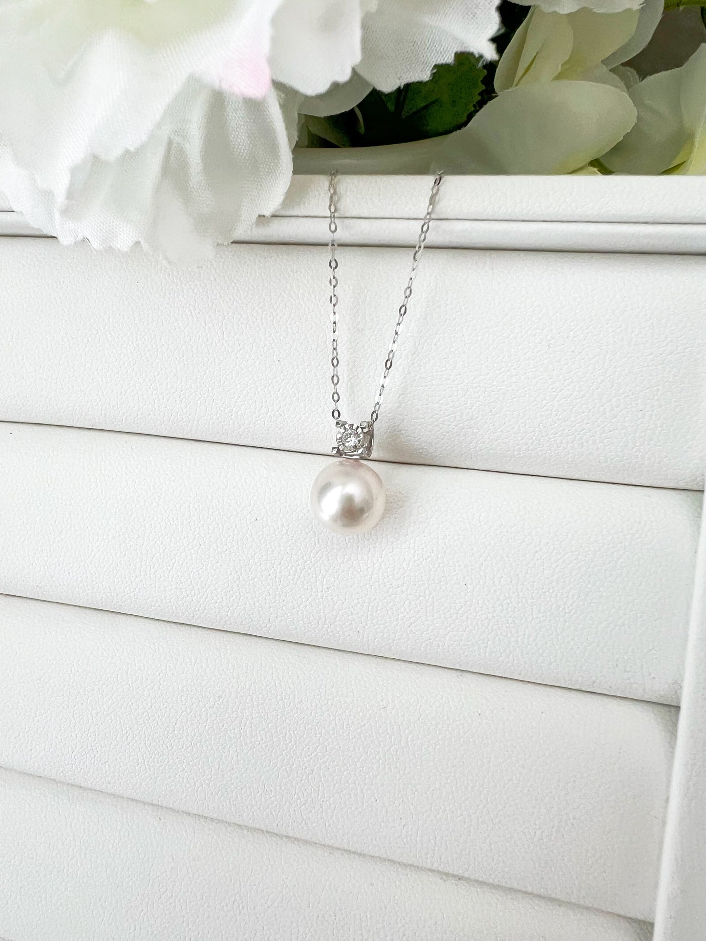 8.5-9mm Akoya Pearl Diamond Pendant