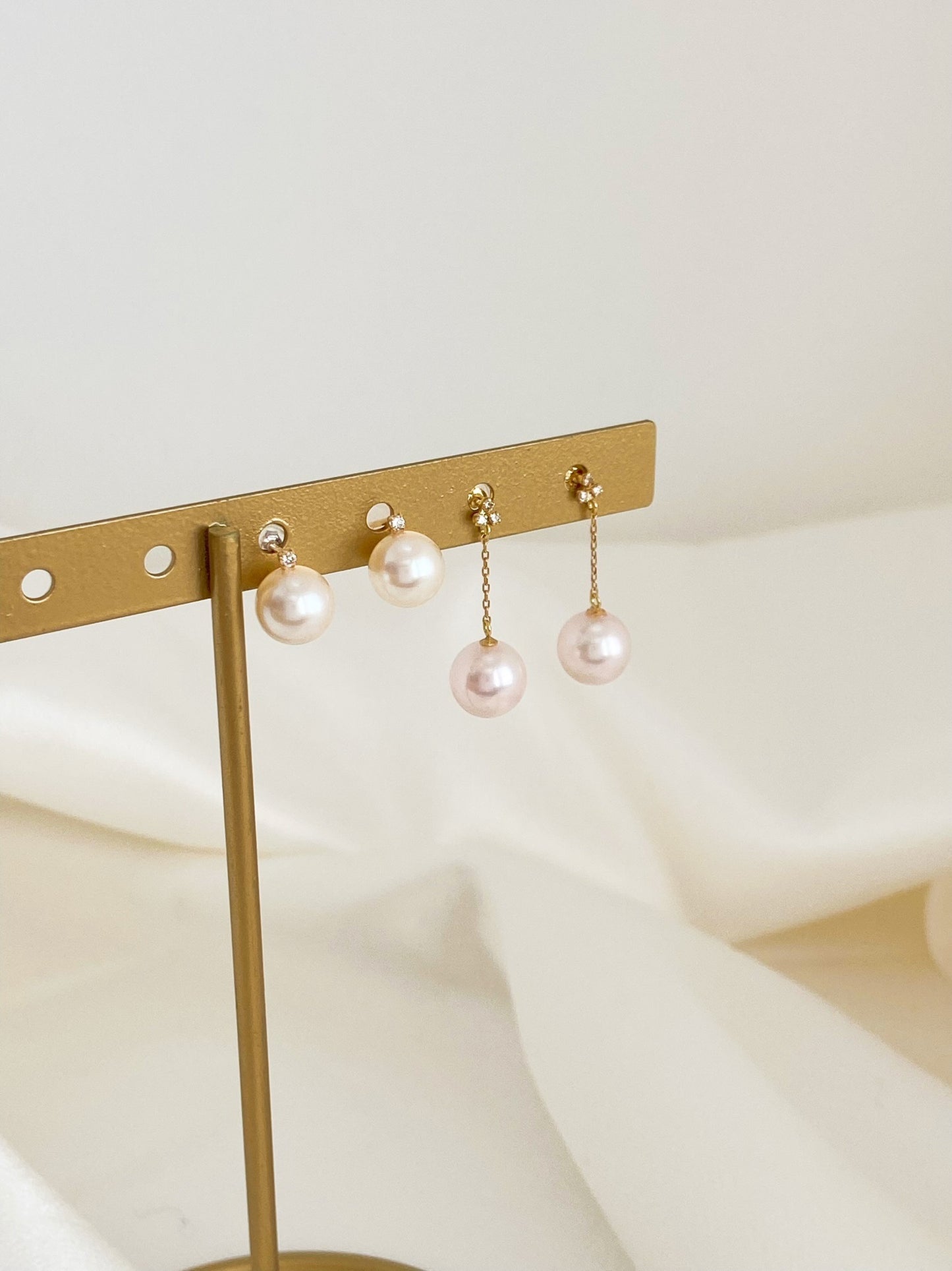 7.5-8mm Akoya Pearl with Diamond Studs Earrings