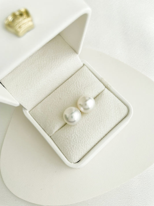 10-11mm Australian White Pearl Studs Earrings