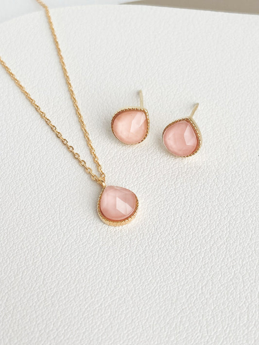 Blush Pink Crystal Necklace